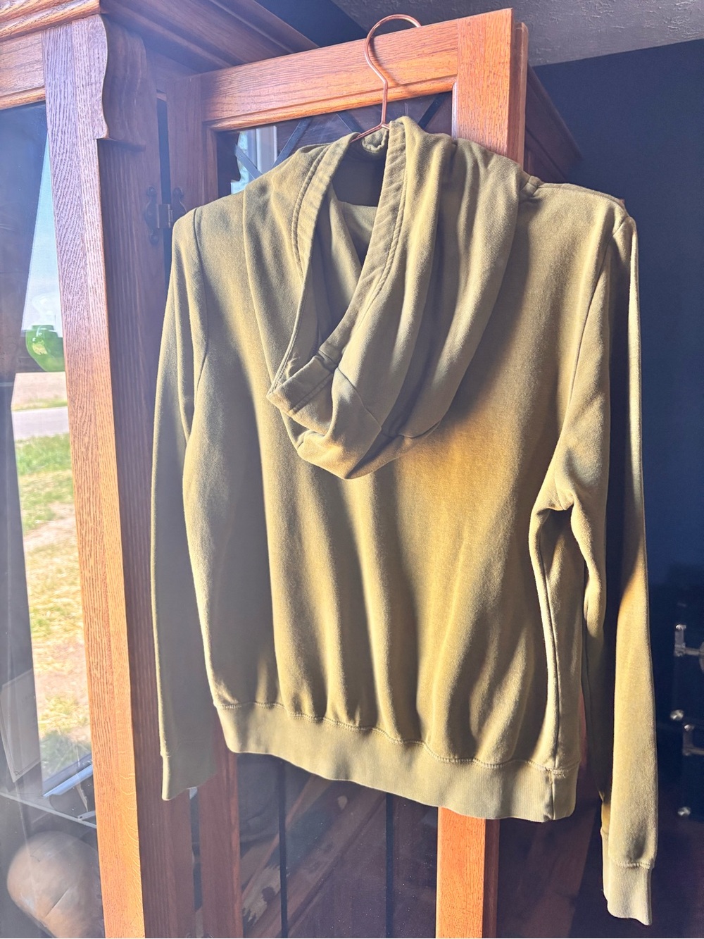 Nike Olive Hoodie with White Swoosh - Picture 2 of 4